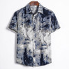 Summer New Men's Shirts Ethnic Style Printed Short-Sleeve Plus Size Shirt