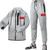 New Men's Sports Suit Zipper Cardigan Hooded Sweater Trousers Two-piece Set