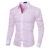 New Men's Black White Long Sleeve Casual Solid Multi-Button Hit Color Shirts