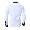 New Men's Black White Long Sleeve Casual Solid Multi-Button Hit Color Shirts