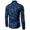 Men's Shirt Printed Casual Long Sleeved Shirt Slim Fit Male Social Dress Shirt