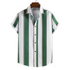 New Arrival Men's Shirts Men Hawaiian Casual Striped Print Shirts Short-sleeved