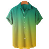 Men's Trend 3D Gradient Color Hawaiian Shirts Fashion Streetwear Collar Shirts