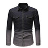 Men's Long Sleeve Denim Shirts Style Gradient Slim Denim Shirt Streetwear Top