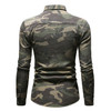 Men's Camouflage Long Sleeve Denim Shirt Casual Lapel Single Breasted Fashion