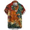 Fashion Tiger/Dragon Men Shirt Casual Daily 3D Animal Print Short Sleeve Shirts