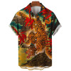 Fashion Tiger/Dragon Men Shirt Casual Daily 3D Animal Print Short Sleeve Shirts