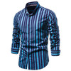 Men's Striped Shirt Casual Slim Fit Fashion Men's Dress Shirts Long-sleeved