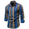 Men's Striped Shirt Casual Slim Fit Fashion Men's Dress Shirts Long-sleeved