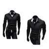 Men's Shirts Causal Long Sleeve Patchwork Dress Shirt For Men's Muscle Fit