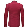 Men's Hipster Banded Collar Dress Shirt Long Sleeve Stand Casual Contrast Color