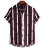 Striped Casual Slim Turn-down Collar Hawaiian Style Men's Short Sleeve Shirts