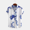 Floral Print Shirt For Men's Hawaiian Casual Printed Short Sleeve Leisure Shirts