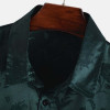 New Arrival Satin Shirts for Men Jacquard Rose Printed Silky Short Sleeve Shirt