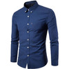 Fashion Men's Solid Color Shirts Casual Turn Down Collar Long Sleeve Shirt
