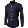 Fashion Men's Solid Color Shirts Casual Turn Down Collar Long Sleeve Shirt