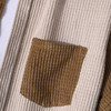 Men's Corduroy Patchwork Short Sleeve Lapel Button Solid Color Shirts & Shorts