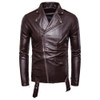 Motorcycle PU Jacket Metal Zipper Biker Coat Custom Bomber Men's Jackets