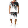 Casual 3D Printing Sport Suit Brand 2 Piece T-Shirt Men's Short Sleeve Sets