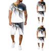Casual 3D Printing Sport Suit Brand 2 Piece T-Shirt Men's Short Sleeve Sets