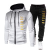 Custom Men's Tracksuits Zip Up Thin Fleece Jacket Hoodies and Sweat Pants Set