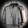 ANSZKTN New Round Neck Loose Long Sleeve T-shirt For Men on Clothes Pocket