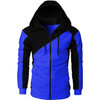 Mens Hoodies Novelty Contrast Color Zipper Casual Sport Sweatshirts Pocket