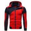 Men's Hoodie Sweatshirts Colorblock Double Zipper Hooded Cardigan Sweatshirt