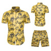 New Men's Set For Beach Travel Colorful Casual Hawaiian Clothes Maple Leaf