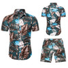 New Men's Set For Beach Travel Colorful Casual Hawaiian Clothes Maple Leaf