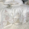 American Style Cotton Embroidered Jacquard Lace Princess Luxury Duvet Cover Set