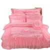 American Style Cotton Multi Layers Embroidery Lace Princess Cute Bedding Set