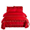 Wedding Red Luxury Organic Cotton Nature Embroid Bamboo Quilt Cover Bed Set