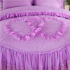American Style Quilted Embroid Lace Nature Pink Red Purple Bedding Sets