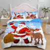 Christmas Kids 3D Printed Bedding Set For Cartoons 100% Cotton Bed Sheet