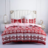 Bedsheet Set Brushed Fabric Quilt Duvet Cover Pillow Case Christmas Bedding Set