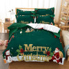 Christmas Bedding 100% Polyester Duvet Cover Bed 3D Printed Santa Claus Kid Sets