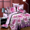 China Custom 3D Print Bedding Set Bedsheet Red Rose Bed Linen Sheet