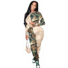 Women's J&H Fashion Two Tone Camo Shirt And Jogger Pants 2 Piece Set Camouflage