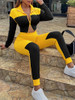 Women's Outfit Long Sleeve Zip Up Crop Top And Pants Sets Streetwear Tracksuit