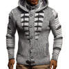 Men's Jacket Knitted Sweater Hooded Buttons Cardigan Sweater Pullover Hip Hop