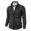 Men's Sweater Coat Fashion Cardigan Knitted Sweater Slim Fit Stand Collar