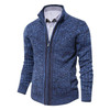 Men's Sweater Coat Fashion Cardigan Knitted Sweater Slim Fit Stand Collar