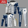 Thick Women-Men Trademark Team Cowboys Logo Pullover Hoodie Sweatpants 2Pieces