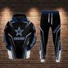 Thick Women-Men Trademark Team Cowboys Logo Pullover Hoodie Sweatpants 2Pieces
