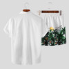 New Printed Men's Hawaiian Short Sleeve Shirt & Shorts Streetwear 2-Pieces Set