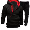 Custom Logo Plus Size Solid Color Hoodies Sweatshirt 2Piece Sweatpants Men's Set