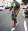 Men's Fashion New Style Long Sleeve Jogging Suit Casual Printed Sweater Set