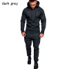 Men's 2-Piece Hoodie Sets and Leisure Solid Color Camouflage Sweatshirt Suit