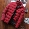 Custom Logo Bomber Plus Size Warm Winter Jacket Men's Solid Color Jacket Coat